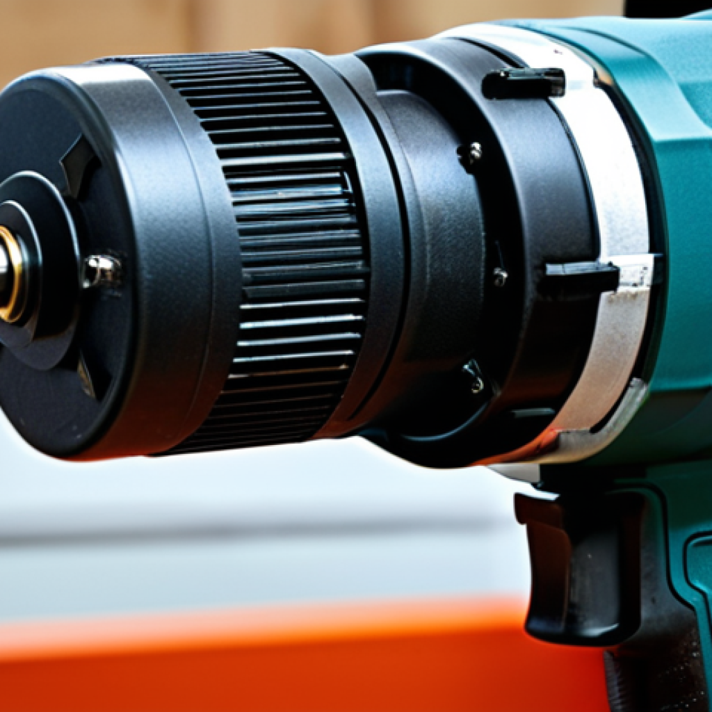 전동 공구 내구성 테스트 - Durable Motor**

"Close-up shot of a robust, brushless motor from a power drill, showcasing intricat...