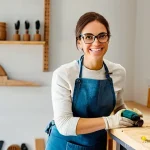 전동 공구 DIY 강좌 - **Prompt 1: Empowered DIY Enthusiast with a Drill**
    "A vibrant, eye-level, full-shot photograph ...