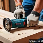 전동 공구 사용 후기 모음 - A detailed workshop scene showing a professional carpenter using a cordless Bosch drill with an 18V ...